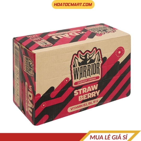 lon nước tăng lực Warrior hương dâu 325ml