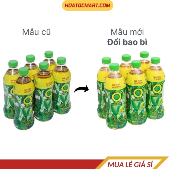 Chai trà xanh Không Độ vị chanh 455ml