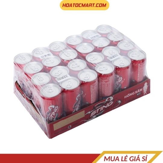 Lon nước tăng lực Sting hương dâu 320ml 
