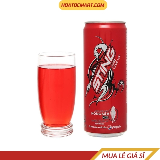 Lon nước tăng lực Sting hương dâu 320ml 