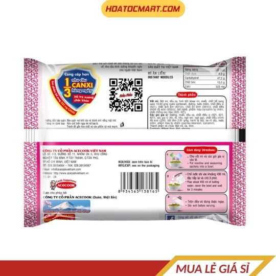 Thùng 30 gói mì Hảo Hảo tôm chua cay 75g
