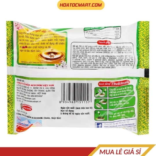 Mì Hảo Hảo xào hương vị tôm xào chua ngọt 75 gr Acecook																						