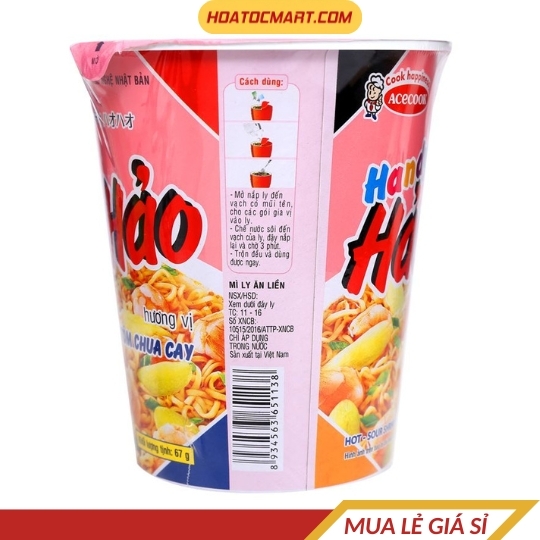 Thùng 24 ly mì Handy Hảo Hảo tôm chua cay 67g  Acecook