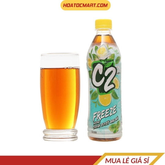 Trà xanh hương chanh tuyết bạc hà C2 Freeze chai 455ml