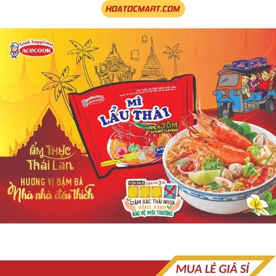 MÌ LẨU THÁI hương vị tôm 81gr Acecook 30 gói