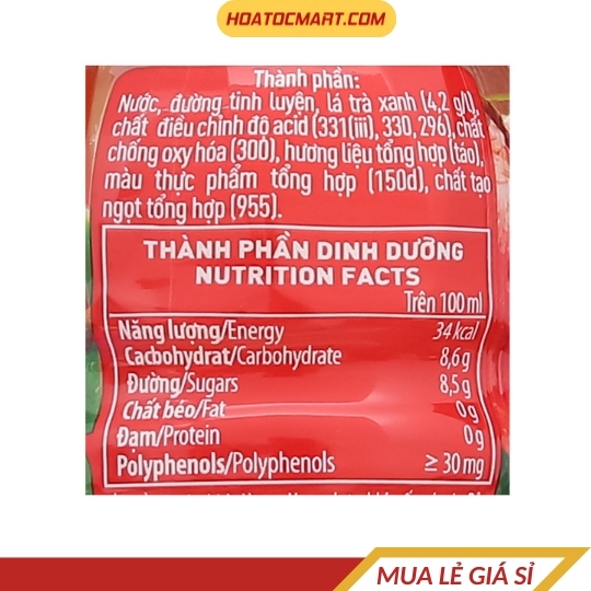 Trà xanh C2 hương táo 360ml