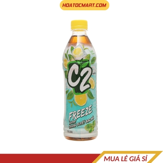 Trà xanh hương chanh tuyết bạc hà C2 Freeze chai 455ml